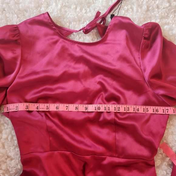 BNWT Vero Moda US M Pink Fushia Long Sleeve Backless Party Mini Dress Coktail - Picture 6 of 16